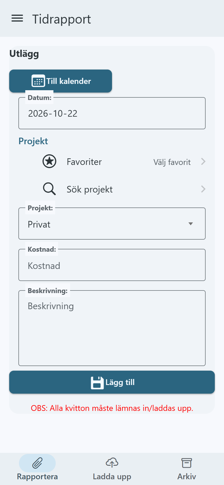 Utläggssidan